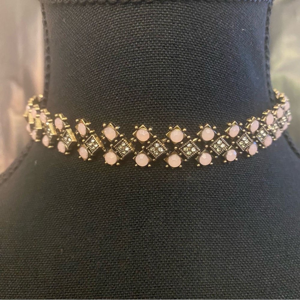 PINK BLUSH RHINESTONE CHOKER NWOT